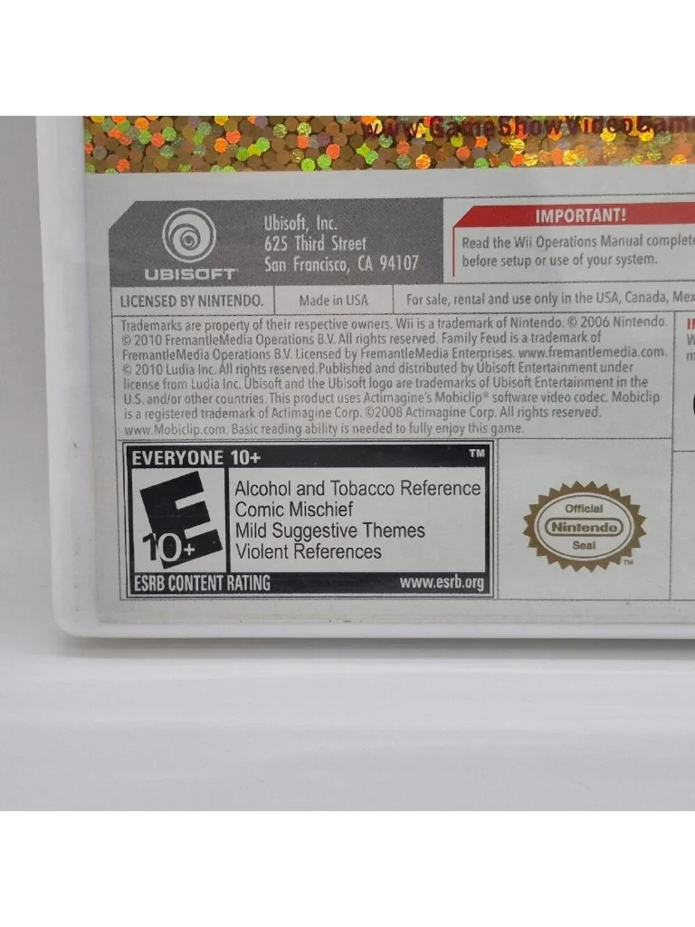 Family Feud Decades Nintendo Wii CIB 2010 Ubisoft w/ Manual